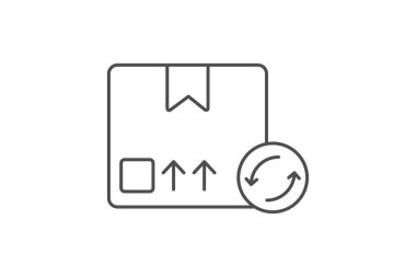 Paket simgesini yeniden sırala, paket, dağıtım, lojistik, ekommerce, düzenlenebilir vektör, piksel mükemmel, illüstratör ai dosyası