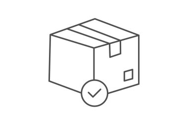 Paket Onay simgesi, onaylama, onaylama, kabul etme, onaylama, düzenlenebilir vektör, piksel mükemmel, illüstratör ai dosyası