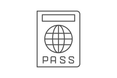 Pasaport simgesi, seyahat, belge, kimlik, vize, düzenlenebilir vektör, piksel mükemmel, illüstratör ai dosyası