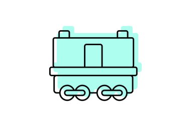 Kargo treni simgesi, tren, ulaşım, demiryolu, yük, düzenlenebilir vektör, piksel mükemmel, illüstratör ai dosyası