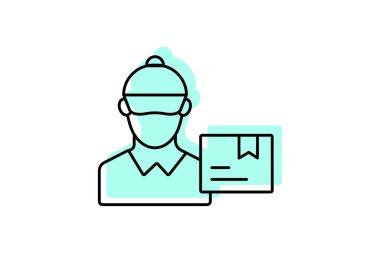 Kurye simgesi, çocuk, kurye, adam, haberci, düzenlenebilir vektör, piksel mükemmel, illüstratör ai dosyası