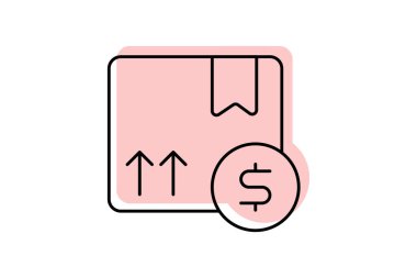 Paket Fiyat simgesi, fiyat, maliyet, nakliye, ücret, düzenlenebilir vektör, piksel mükemmel, illüstratör ai dosyası