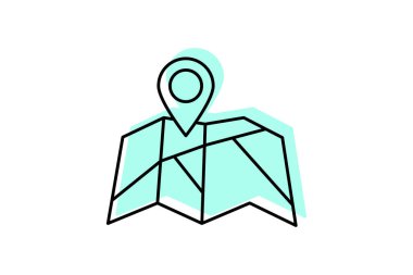 Harita Pin simgesi, pin, konum, işaretleyici, GPS, düzenlenebilir vektör, piksel mükemmel, illüstratör ai dosyası