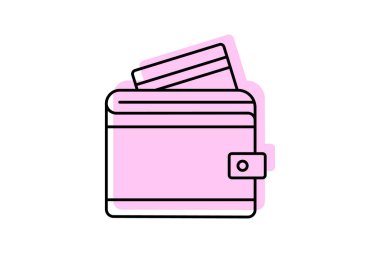 Cüzdan simgesi, para, para, ödeme, finans, düzenlenebilir vektör, piksel mükemmel, illüstratör ai dosyası