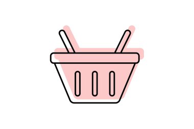 Sepet simgesi, alışveriş arabası, alım-satım, düzenlenebilir vektör, piksel mükemmel, illüstratör ai dosyası