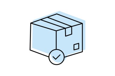 Paket Onay simgesi, onaylama, onaylama, kabul etme, onaylama, düzenlenebilir vektör, piksel mükemmel, illüstratör ai dosyası