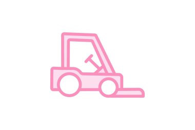Forklift simgesi, araç, lojistik, depo, kaldırma, düzenlenebilir vektör, piksel mükemmel, illüstratör ai dosyası