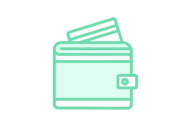 Cüzdan simgesi, para, para, ödeme, finans, düzenlenebilir vektör, piksel mükemmel, illüstratör ai dosyası