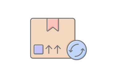 Paket simgesini yeniden sırala, paket, dağıtım, lojistik, ekommerce, düzenlenebilir vektör, piksel mükemmel, illüstratör ai dosyası