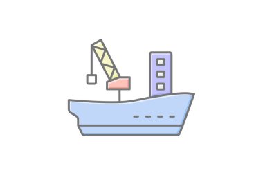 Vinç simgesi, vinç, lojistik, konteyner, kargo, düzenlenebilir vektör, piksel mükemmel, illüstratör ai dosyası