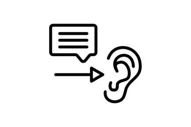 kulak vektörü ince çizgi simgesi