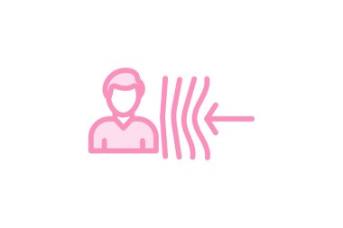 Kulak çizgisi simgesi, vektörü, illüstrasyonu olan insan vücudu