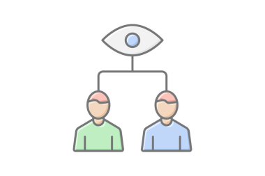 İnsan gözü ve insan simgesi, çizgi tasarımı