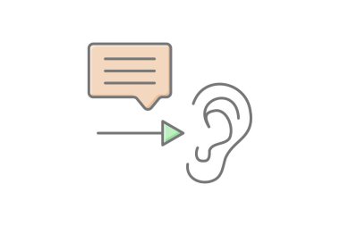 Kulak rengi simgesi. vektör illüstrasyonu