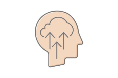 insan beyninin renk çizgisi simgesi