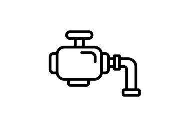 Tap simgesi, araç, su, musluk, valf, düzenlenebilir vektör, piksel mükemmel, illüstratör ai dosyası