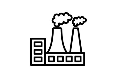 Güç Santrali simgesi, bitki, enerji, elektrik, üretim, düzenlenebilir vektör, piksel mükemmel, illüstratör ai dosyası