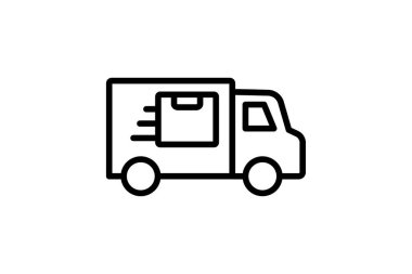 Van simgesi, minibüs, dağıtım, ulaşım, kargo, düzenlenebilir vektör, piksel mükemmel, illüstratör ai dosyası