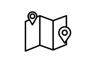 Harita kağıt simgesi, kağıt, belge, plan, plan, düzenlenebilir vektör, piksel mükemmel, illüstratör ai dosyası