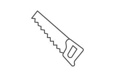 El Testere simgesi, testere, araç, kesim, marangozluk, düzenlenebilir vektör, piksel mükemmel, illüstratör ai dosyası