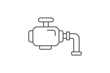 Tap simgesi, araç, su, musluk, valf, düzenlenebilir vektör, piksel mükemmel, illüstratör ai dosyası
