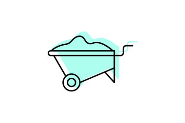 El arabası simgesi, el arabası, ulaşım, taşınma, bahçe, düzenlenebilir vektör, piksel mükemmel, illüstratör ai dosyası