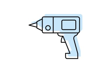 Matkap Makine simgesi, makine, araç, delik, düzenlenebilir vektör, piksel mükemmel, illüstratör ai dosyası