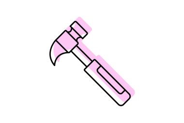 Çekiç simgesi, araç, grev, vuruş, çivi, düzenlenebilir vektör, piksel mükemmel, illüstratör ai dosyası