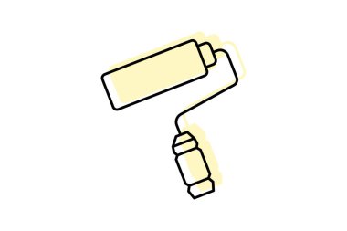 Wall Paint Roller simgesi, boya, silindir, resim, araç, düzenlenebilir vektör, piksel mükemmel, illüstratör ai dosyası