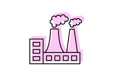 Güç Santrali simgesi, bitki, enerji, elektrik, üretim, düzenlenebilir vektör, piksel mükemmel, illüstratör ai dosyası