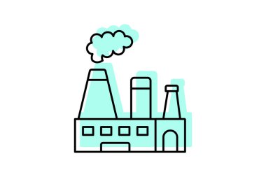 Fabrika simgesi, endüstriyel, imalat, üretim, bitki, düzenlenebilir vektör, piksel mükemmel, illüstratör ai dosyası