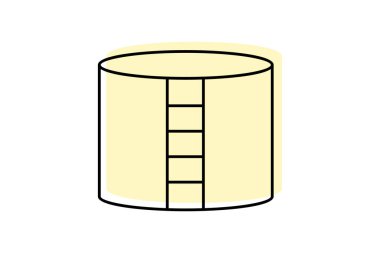 Depolama Tankı simgesi, tank, kap, sıvı, yakıt, düzenlenebilir vektör, piksel mükemmel, illüstratör ai dosyası