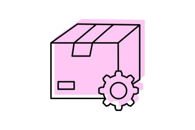 Sevkiyat Ayarları simgesi, ayarları, lojistik, dağıtım, ulaşım, düzenlenebilir vektör, piksel mükemmel, illüstratör ai dosyası