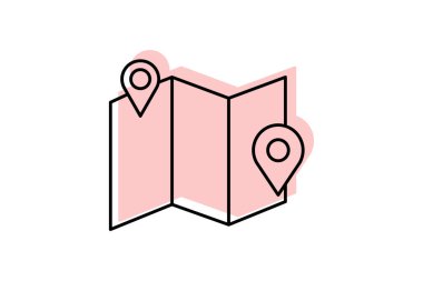 Harita kağıt simgesi, kağıt, belge, plan, plan, düzenlenebilir vektör, piksel mükemmel, illüstratör ai dosyası