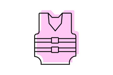 Güvenlik ceketi simgesi, ceket, yelek, yüksek görüş mesafesi, yansıtıcı, düzenlenebilir vektör, piksel mükemmel, çizer ai dosyası