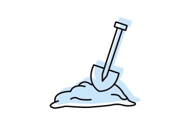 Kürek simgesi, araç, kazı, bahçe, kepçe, düzenlenebilir vektör, piksel mükemmel, illüstratör ai dosyası