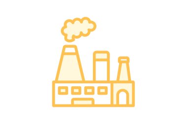 Fabrika simgesi, endüstriyel, imalat, üretim, bitki, düzenlenebilir vektör, piksel mükemmel, illüstratör ai dosyası