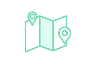 Harita kağıt simgesi, kağıt, belge, plan, plan, düzenlenebilir vektör, piksel mükemmel, illüstratör ai dosyası