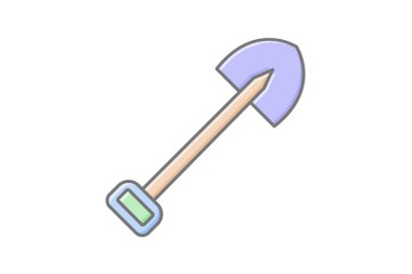 Kürek simgesi, araç, kazı, bahçe, kepçe, düzenlenebilir vektör, piksel mükemmel, illüstratör ai dosyası