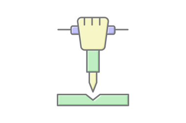 Sondaj simgesi, matkap, delik, delik, inşaat, düzenlenebilir vektör, piksel mükemmel, illüstratör ai dosyası