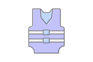 Güvenlik ceketi simgesi, ceket, yelek, yüksek görüş mesafesi, yansıtıcı, düzenlenebilir vektör, piksel mükemmel, çizer ai dosyası