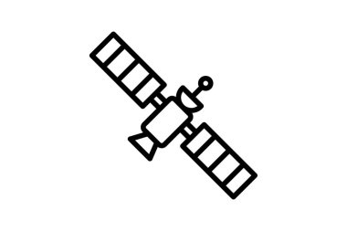 Uydu simgesi, boşluk, yörünge, iletişim, teknoloji, düzenlenebilir vektör, piksel mükemmel, illüstratör ai dosyası