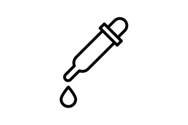 Bırakma simgesi, pipet, laboratuvar, sıvı, bilim, düzenlenebilir vektör, piksel mükemmel, illüstratör ai dosyası