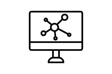 Lcd simgesi, molekül, lcd, ekran, düzenlenebilir vektör, piksel mükemmel, illüstratör ai dosyası