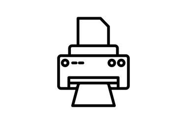 Yazıcı simgesi, yazdırma, belge, kağıt, ofis, düzenlenebilir vektör, piksel mükemmel, illüstratör ai dosyası