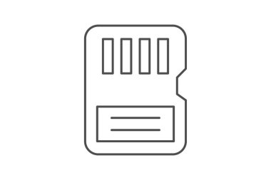 Bellek Kart simgesi, kart, depolama, veri, dijital, düzenlenebilir vektör, piksel mükemmel, illüstratör ai dosyası