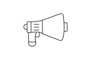 Megafon simgesi, hoparlör, ses, yükseltme, duyuru, düzenlenebilir vektör, piksel mükemmel, illüstratör ai dosyası