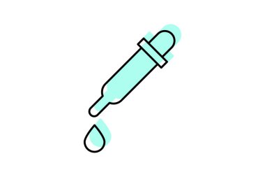 Bırakma simgesi, pipet, laboratuvar, sıvı, bilim, düzenlenebilir vektör, piksel mükemmel, illüstratör ai dosyası