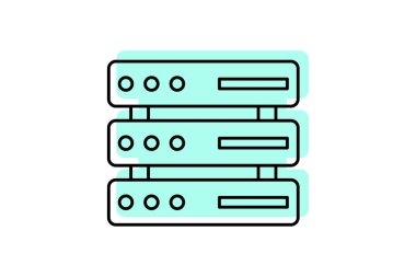 Sunucu simgesi, sunucu, teknoloji, ağ, veri, düzenlenebilir vektör, piksel mükemmel, illüstratör ai dosyası