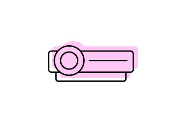 Projektör simgesi, sunum, ekran, görüntü, multimedya, düzenlenebilir vektör, piksel mükemmel, illüstratör ai dosyası